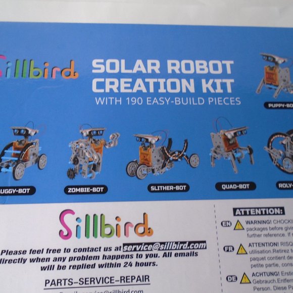 Sillbird Solar Robot Creation Kit -190 Pieces Make 12 Different Robots - Picture 7 of 8